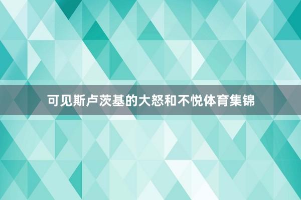 可见斯卢茨基的大怒和不悦体育集锦