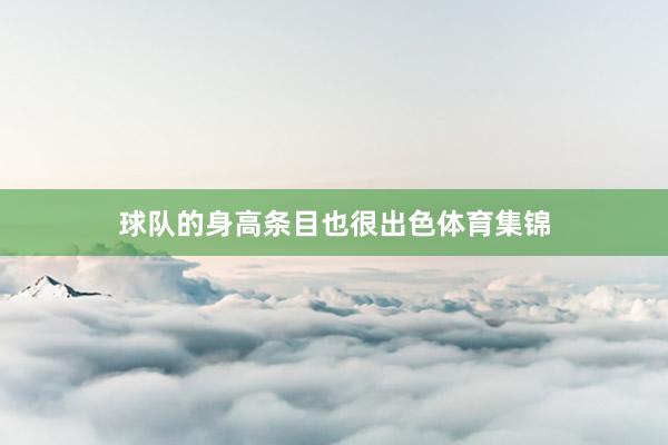 球队的身高条目也很出色体育集锦