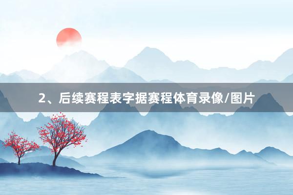 2、后续赛程表字据赛程体育录像/图片