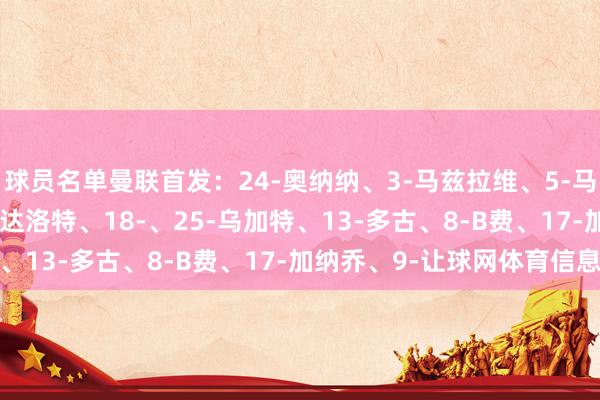 球员名单曼联首发：24-奥纳纳、3-马兹拉维、5-马奎尔、15-约罗、20-达洛特、18-、25-乌加特、13-多古、8-B费、17-加纳乔、9-让球网体育信息
