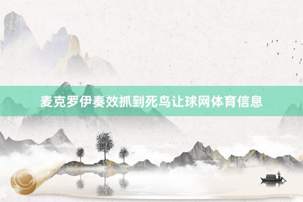 麦克罗伊奏效抓到死鸟让球网体育信息