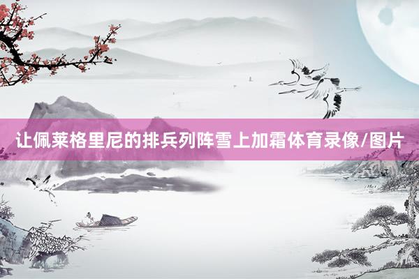让佩莱格里尼的排兵列阵雪上加霜体育录像/图片