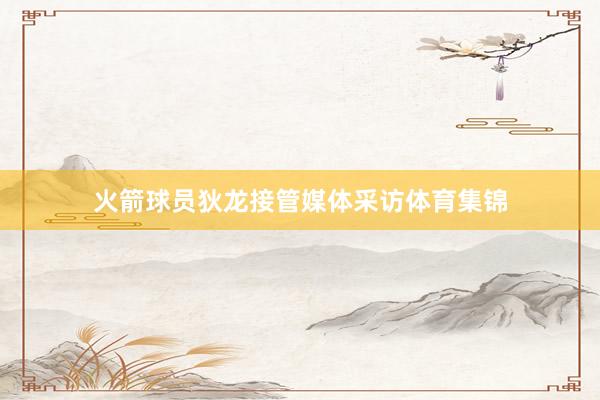 火箭球员狄龙接管媒体采访体育集锦