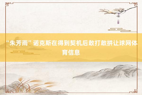“朱芳雨”诺克斯在得到契机后敢打敢拼让球网体育信息
