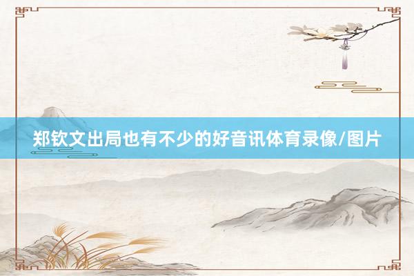 郑钦文出局也有不少的好音讯体育录像/图片