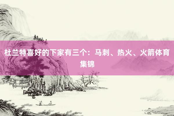 杜兰特喜好的下家有三个：马刺、热火、火箭体育集锦