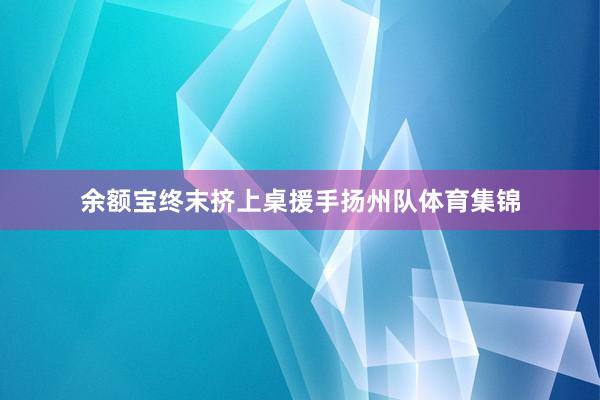 余额宝终末挤上桌援手扬州队体育集锦