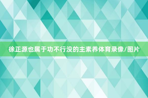 徐正源也属于功不行没的主素养体育录像/图片