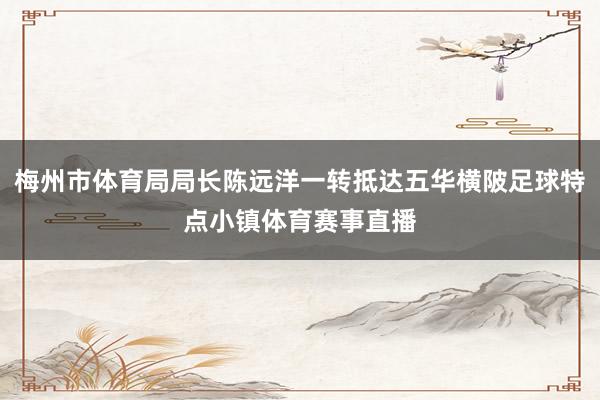 梅州市体育局局长陈远洋一转抵达五华横陂足球特点小镇体育赛事直播