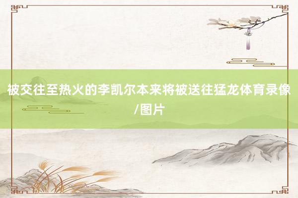 被交往至热火的李凯尔本来将被送往猛龙体育录像/图片