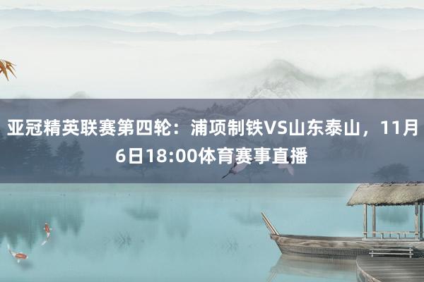 亚冠精英联赛第四轮：浦项制铁VS山东泰山，11月6日18:0